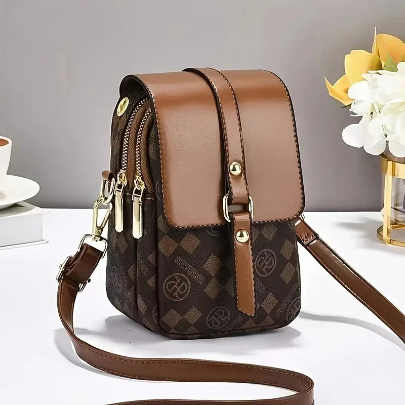 Leather  Women's Phone Bag - Multi-layer, Practical, Niche, Versatile, Large Capacity